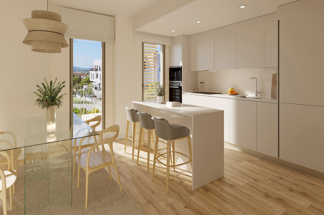 Apartment in Torrenova - Offene, voll ausgestattete  Küche 