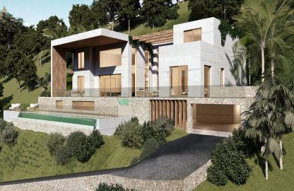 Grundstück in Son Vida - Bauland mit Projekt für eine moderne Villa