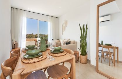 Apartment in Cala Dor - Offen gestalteter Wohn-/Essbereich mit offener Küche